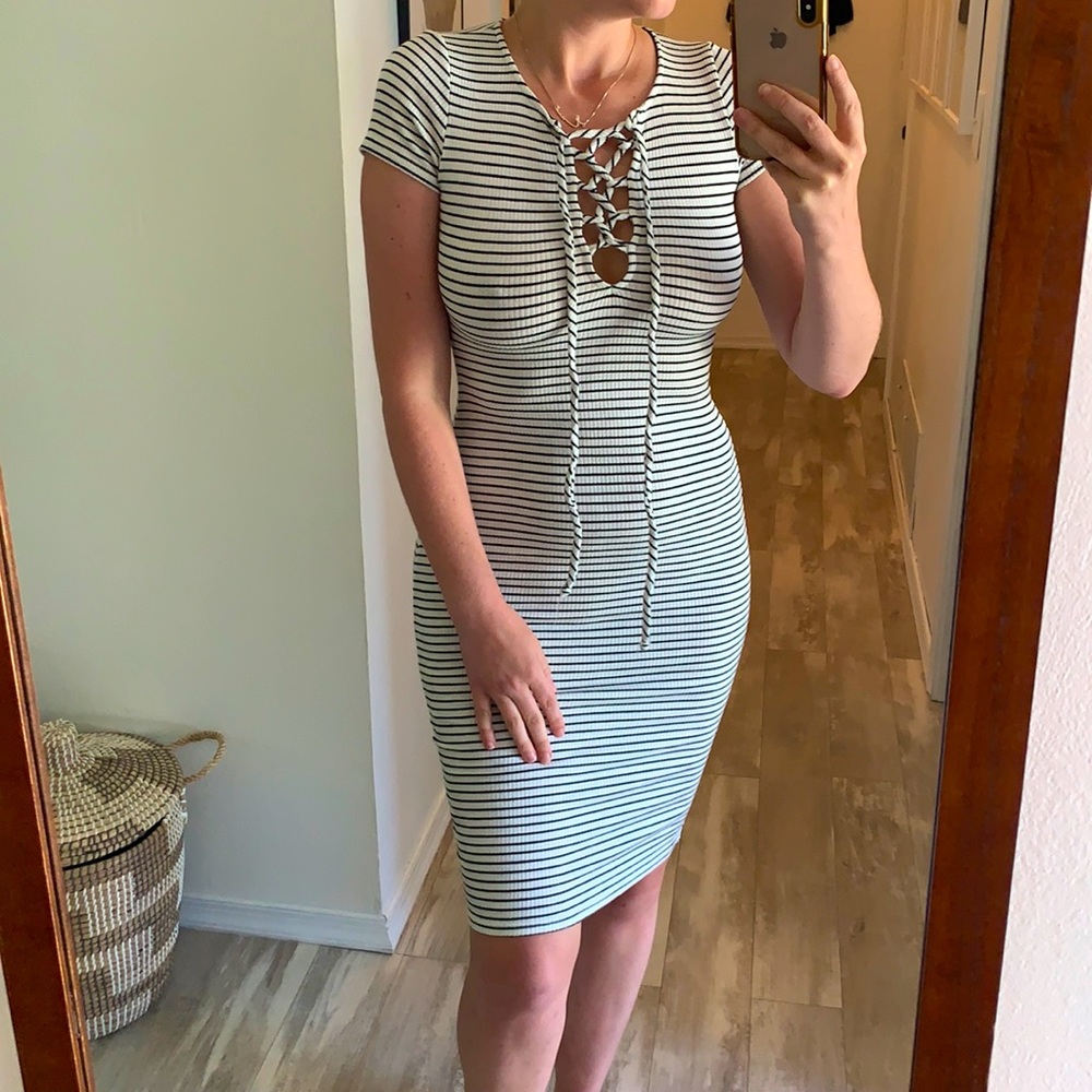 Striped Midi Dress 🖤